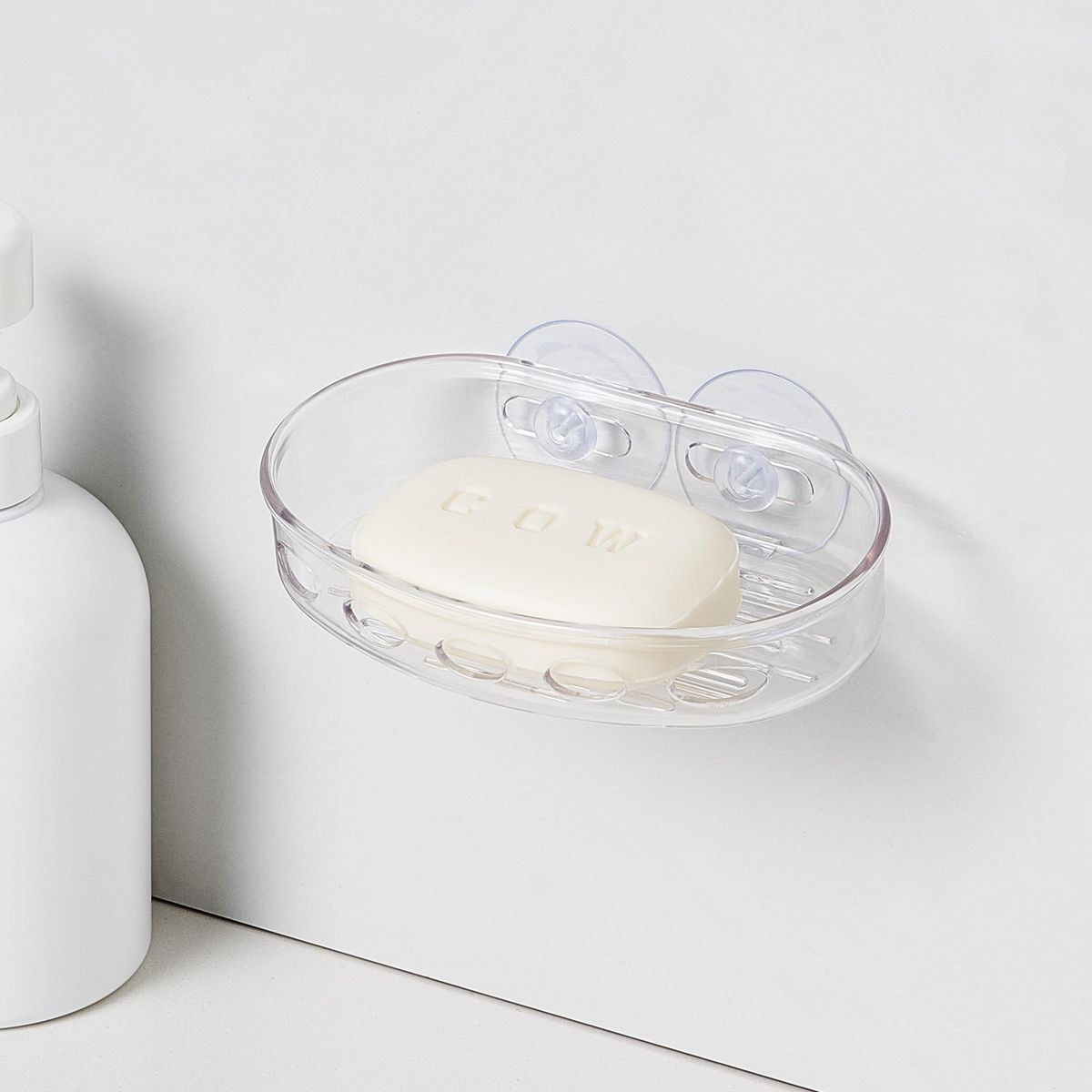 JUST HOME COLLECTION - Jabonera succión transparente