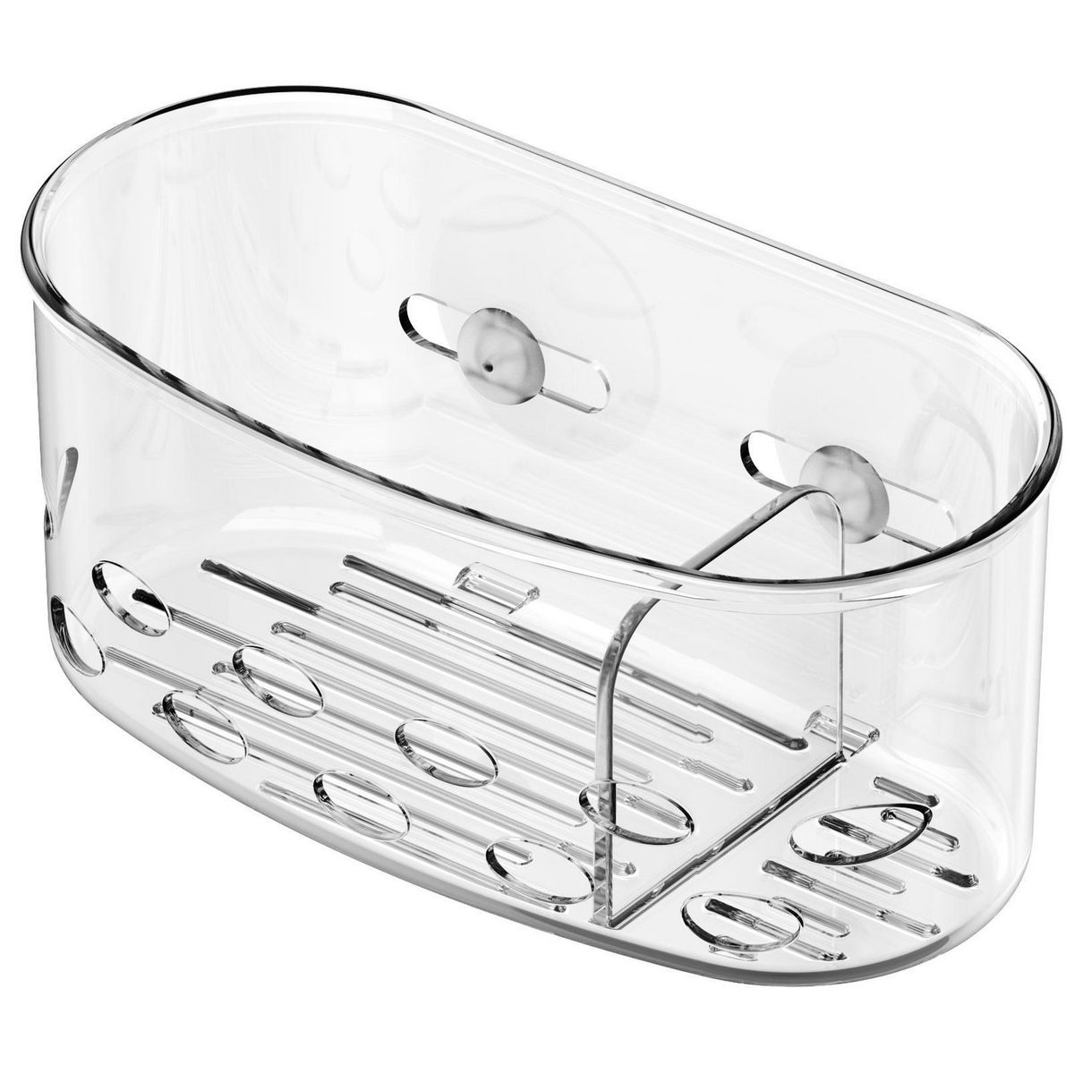 JUST HOME COLLECTION - Organizador ducha transparente con divisiones