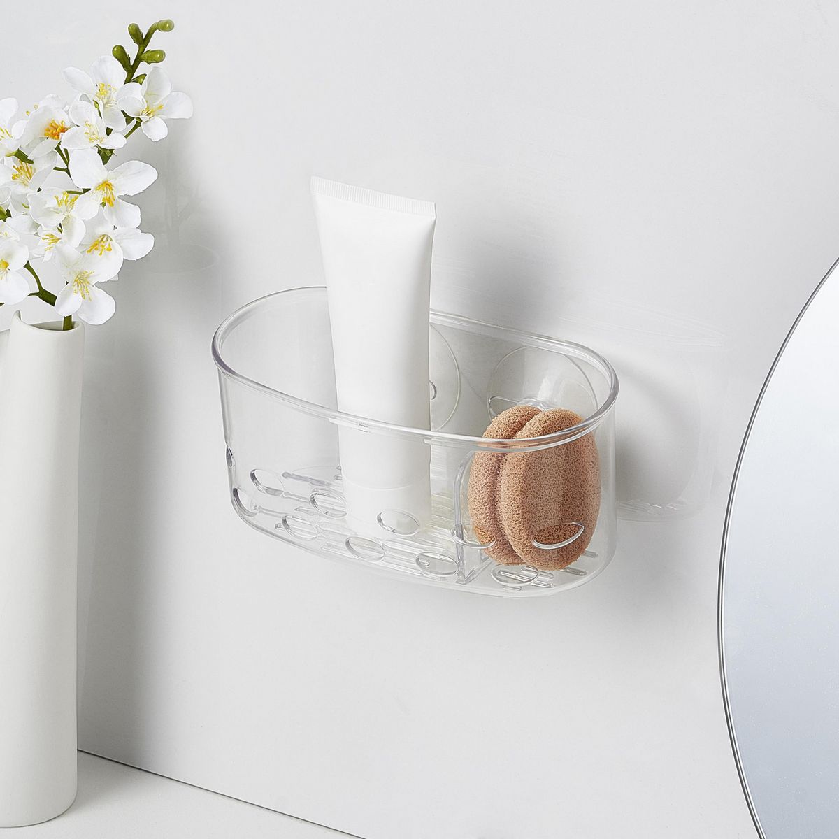 JUST HOME COLLECTION - Organizador ducha transparente con divisiones