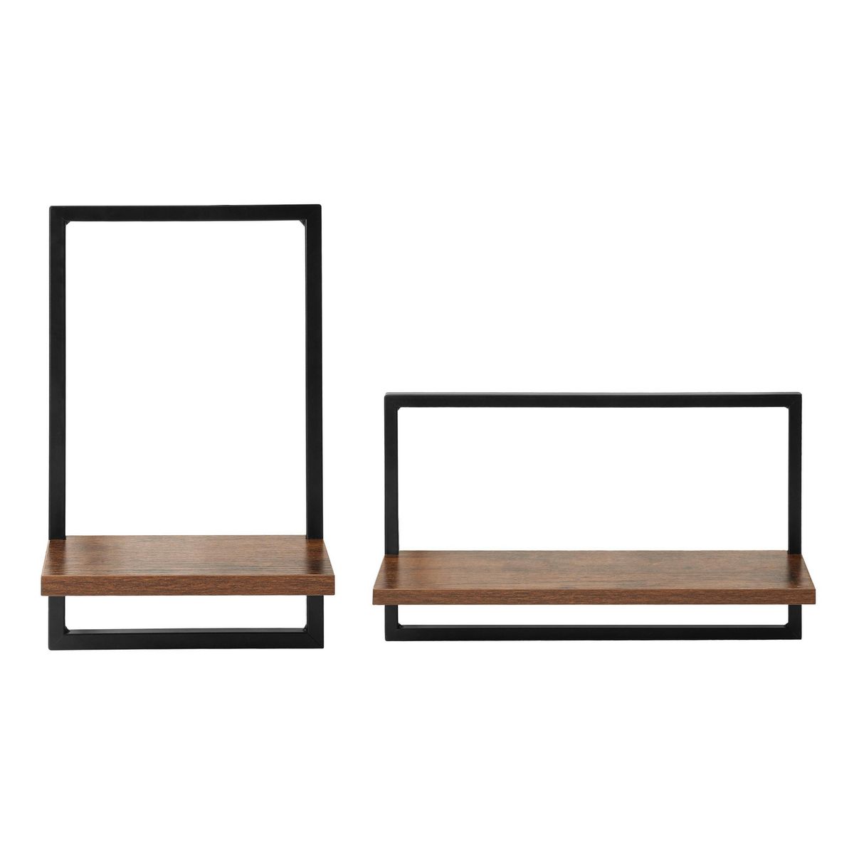 JUST HOME COLLECTION - Set 2 repisas Nivel(es) 35.5x40x12.2 cm Negro, Madera