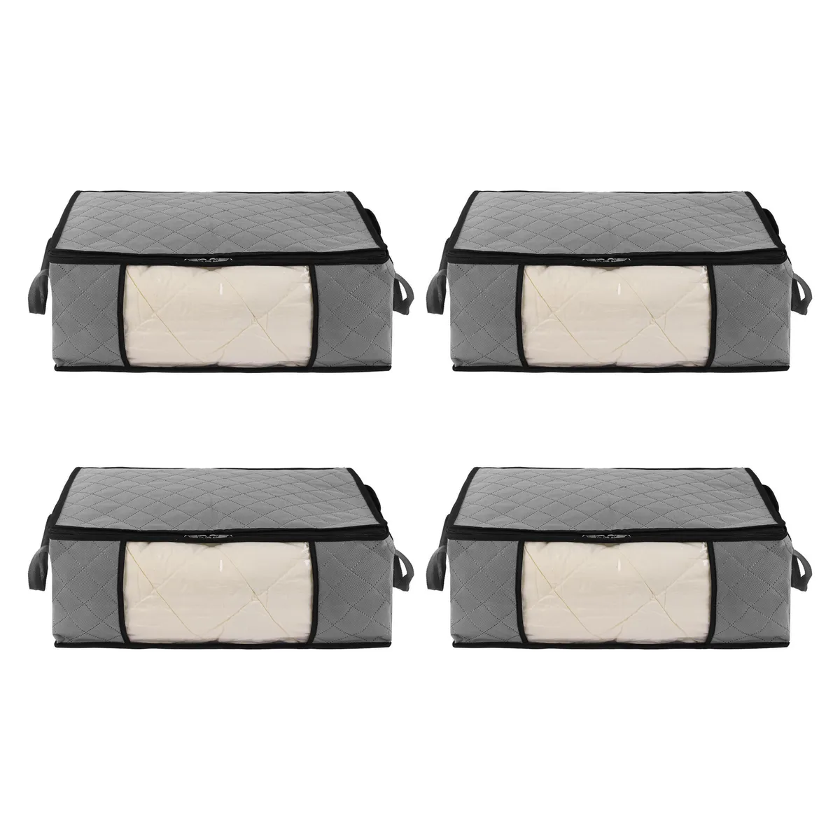 JUST HOME COLLECTION - Set 4 Cajas Organizadoras Tela 50x20x35 cm Gris