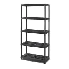 JUST HOME COLLECTION - Estantería Polipropileno 5 Nivel(es) 91.5x183.5x45 cm Negro