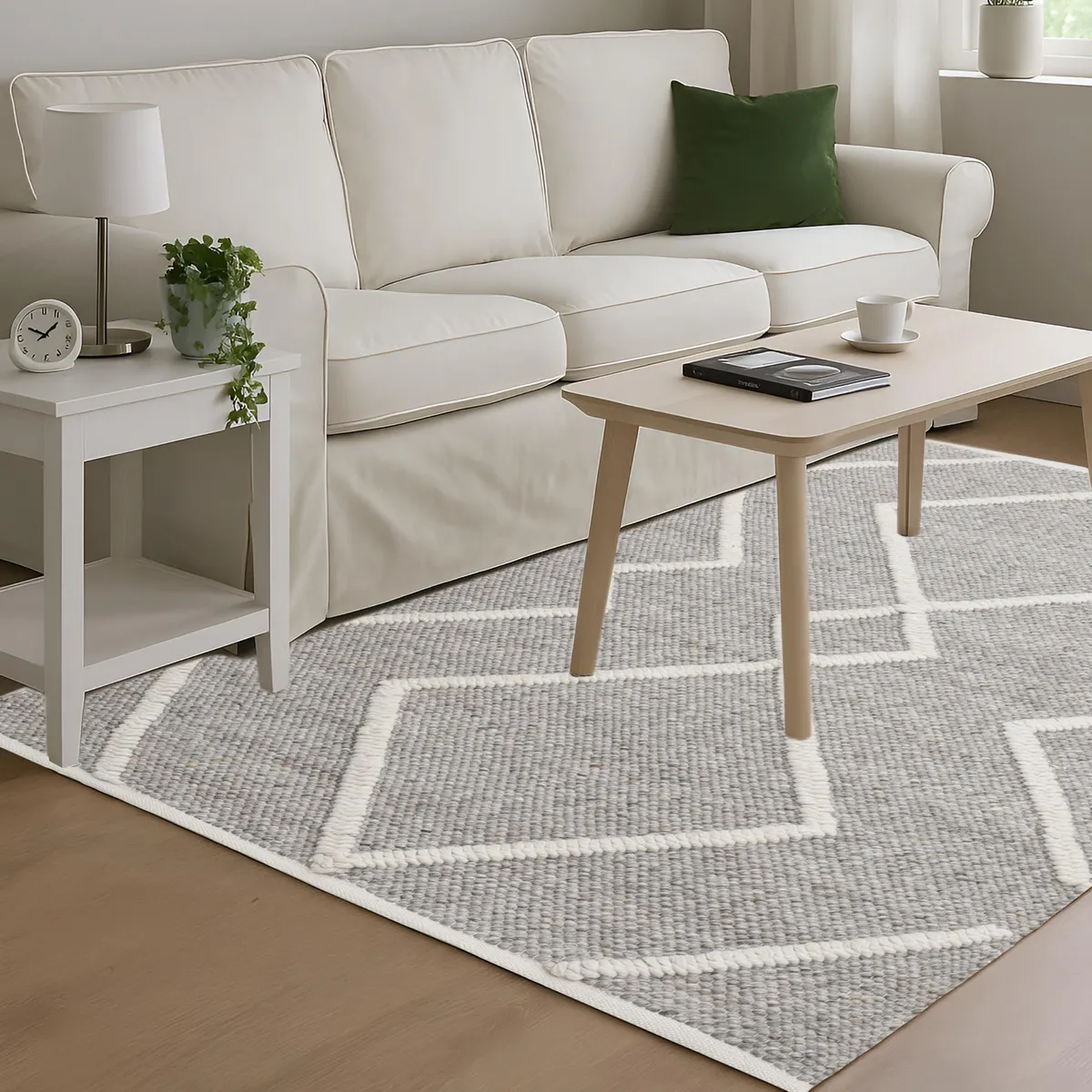 JUST HOME COLLECTION - Alfombra Living Perm 120x170 Gris Blanco
