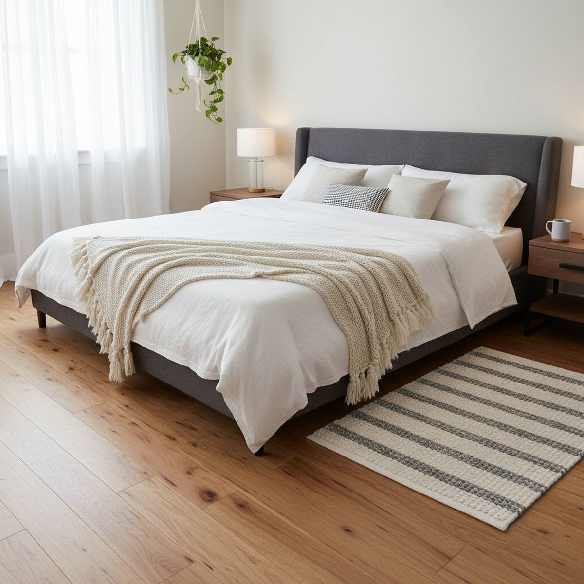 JUST HOME COLLECTION - Bajada de Cama Odessa 60x110 Crudo Lineas Grises