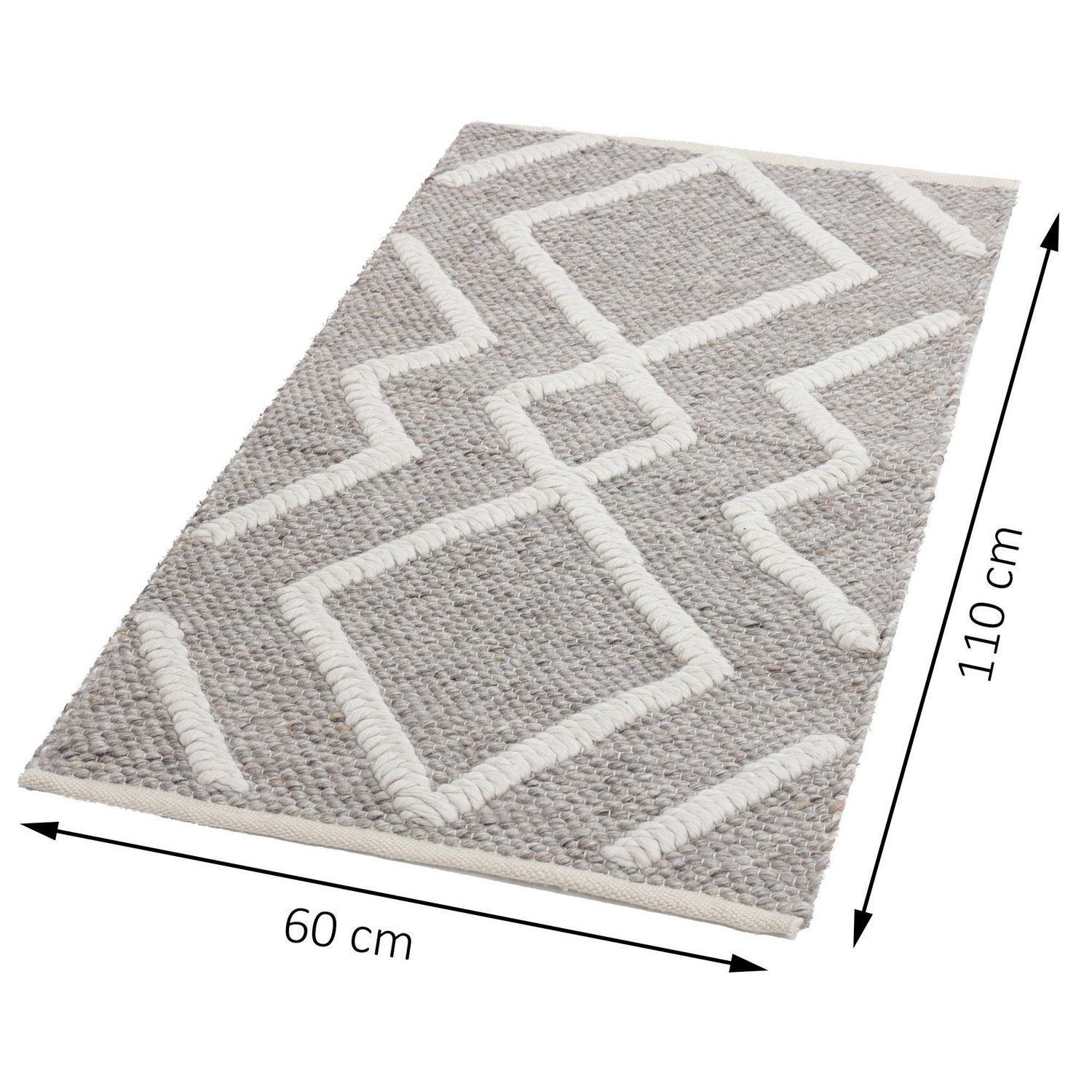 JUST HOME COLLECTION Bajada de Cama Perm 60x110 Gris Blanco