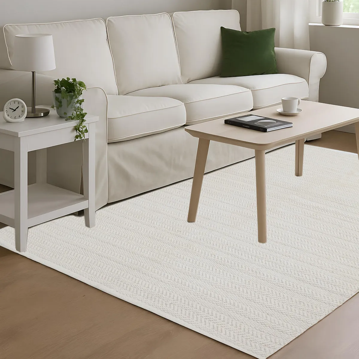 JUST HOME COLLECTION - Alfombra Living Oslo 160x230 Blanco Crudo