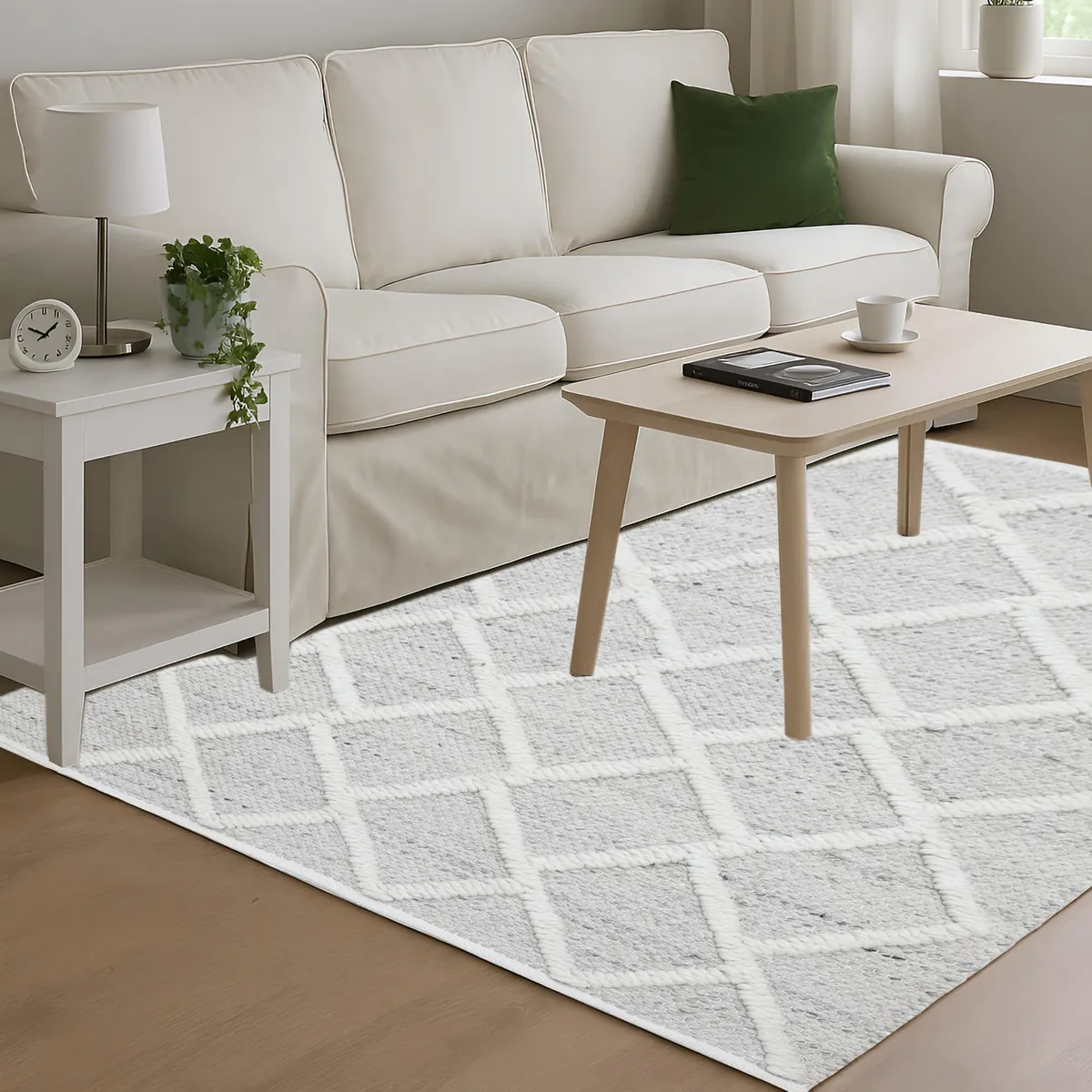 JUST HOME COLLECTION - Alfombra Living Riga 120x170 Gris Blanco
