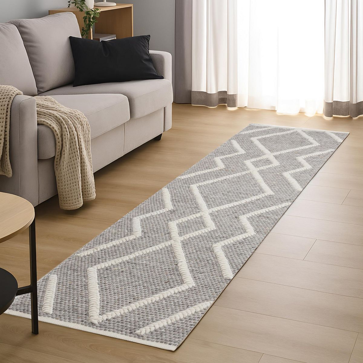 JUST HOME COLLECTION - Alfombra Pasillo Perm 60x200 Gris Blanco