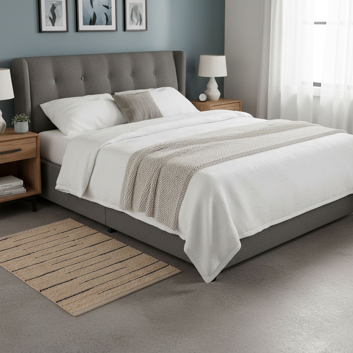 JUST HOME COLLECTION - Bajada de Cama Porto 60x110 Yute Lineas Negras