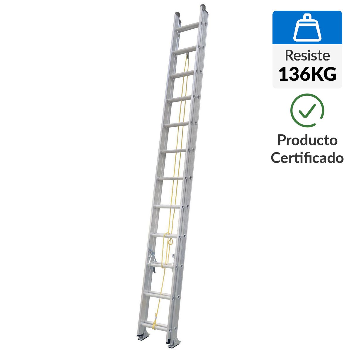 UBERMANN - Escalera Telescópica Telescópica Aluminio 374.5 cm 24 Peldaños