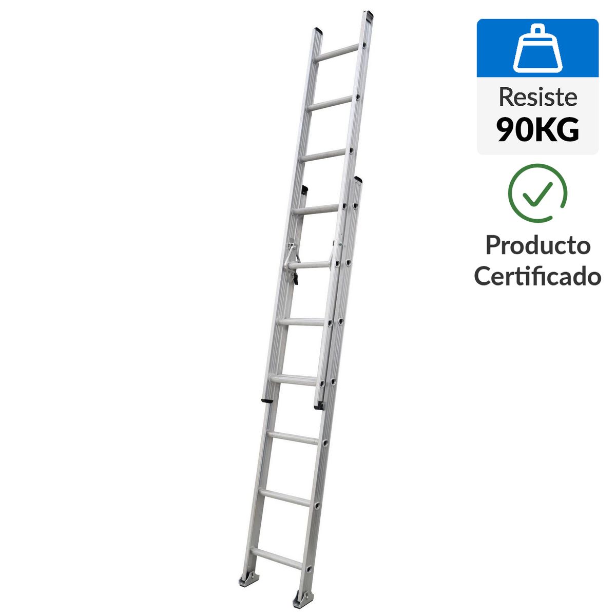 Escalera De extensión Aluminio 2.2 m 14 Peldaños, marca BAUKER - Foto Principal