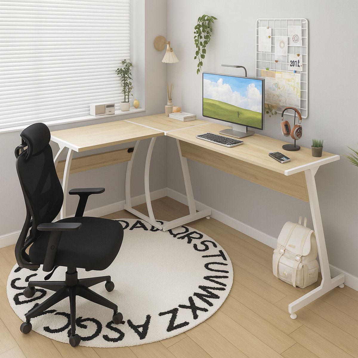 JUST HOME COLLECTION - Escritorio en L Brussel Roble 154x74x117 cm