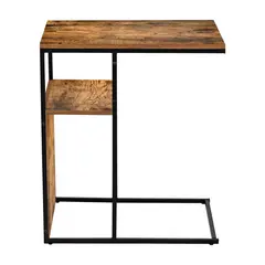 JUST HOME COLLECTION - Mesa lateral Roma Roble, Negro 40x70x60 cm