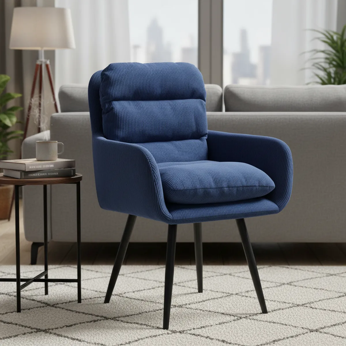 JUST HOME COLLECTION - Poltrona 1 cuerpo Vancouver 63x90.5x62.5 cm Azul