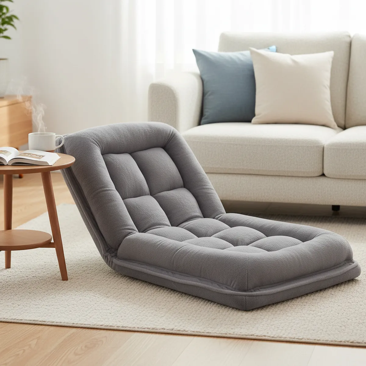 JUST HOME COLLECTION - Poltrona-Cama Posición Ajustable 95x20x190 cm Gris