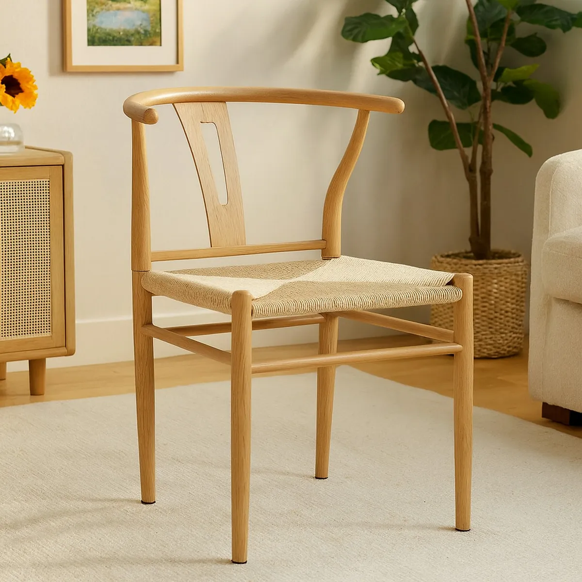 JUST HOME COLLECTION - Silla Wishbone Hanoi Acero 72x45x59.5 cm