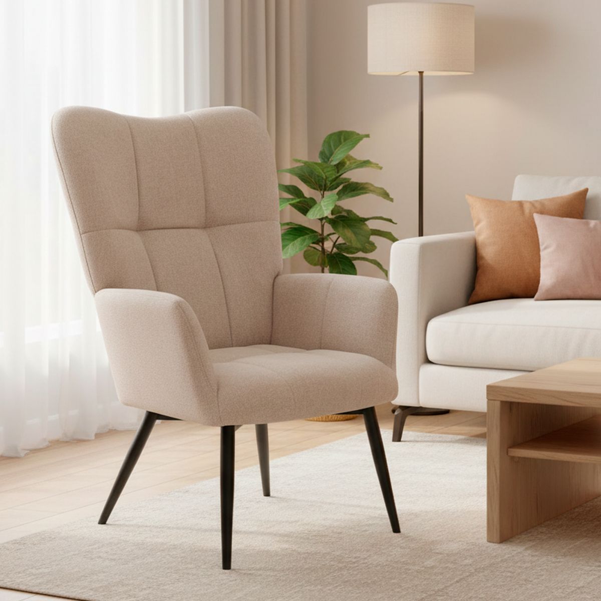 JUST HOME COLLECTION - Poltrona Tornoto 64x96x75 cm Beige