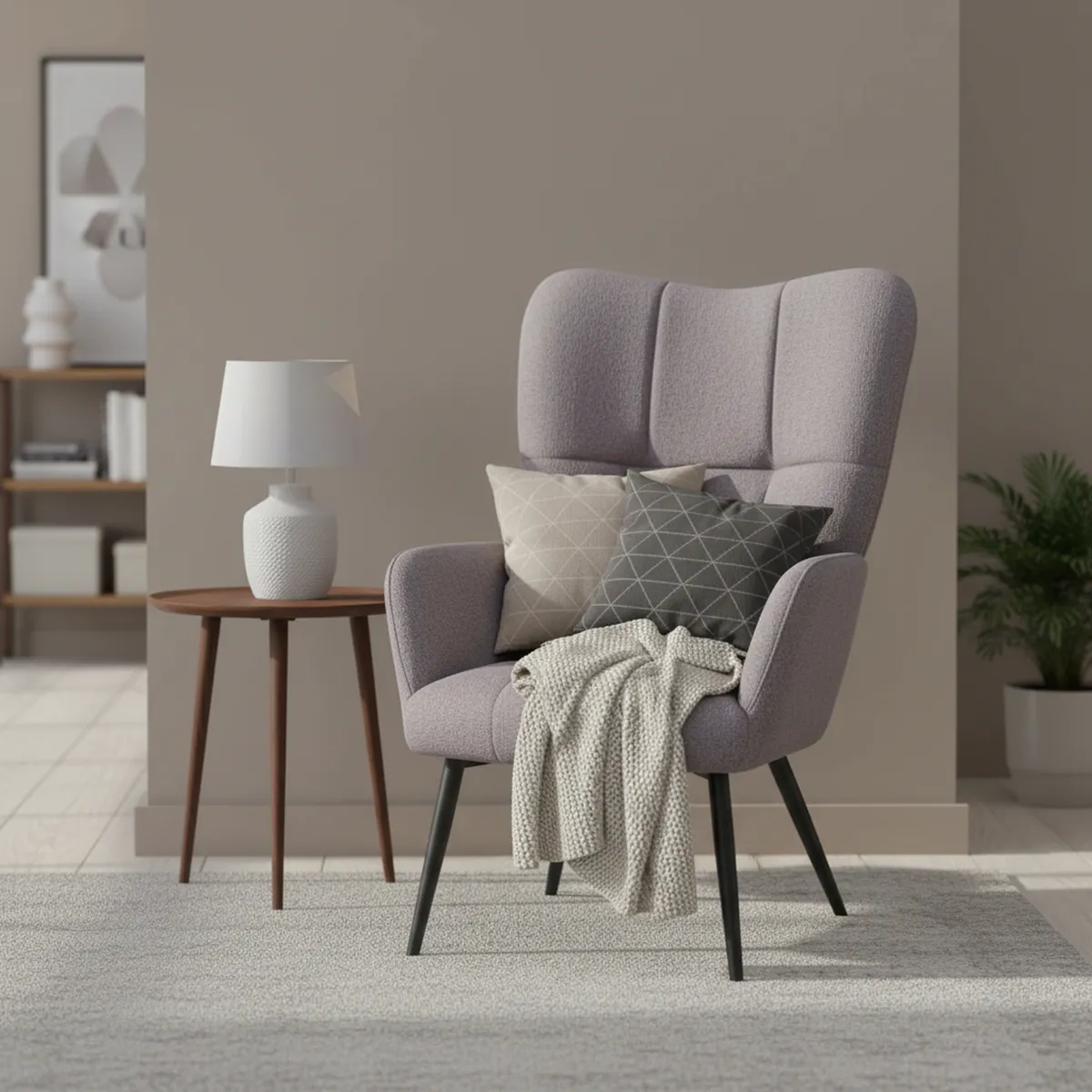 JUST HOME COLLECTION - Poltrona Tornoto 64x96x75 cm Gris