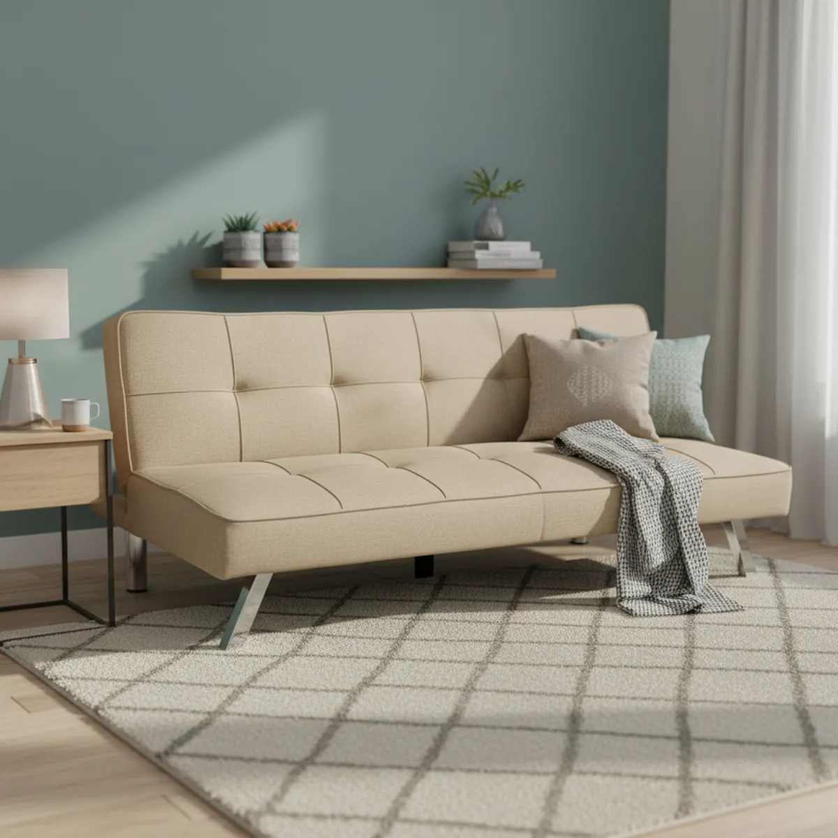 JUST HOME COLLECTION - Futón Seattle Beige 175x83x74 cm