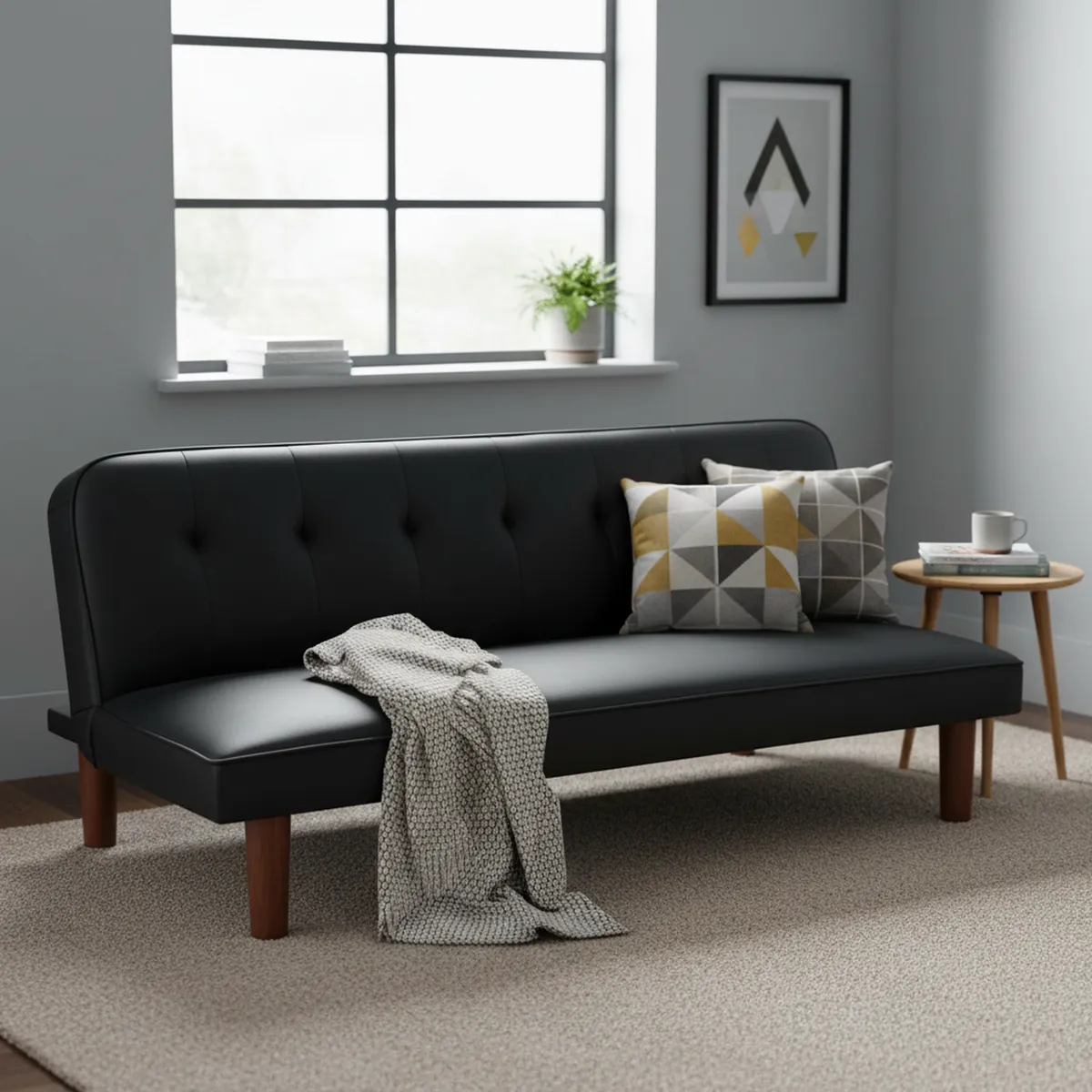 JUST HOME COLLECTION - Futón Finley Negro 165.5x75x69 cm