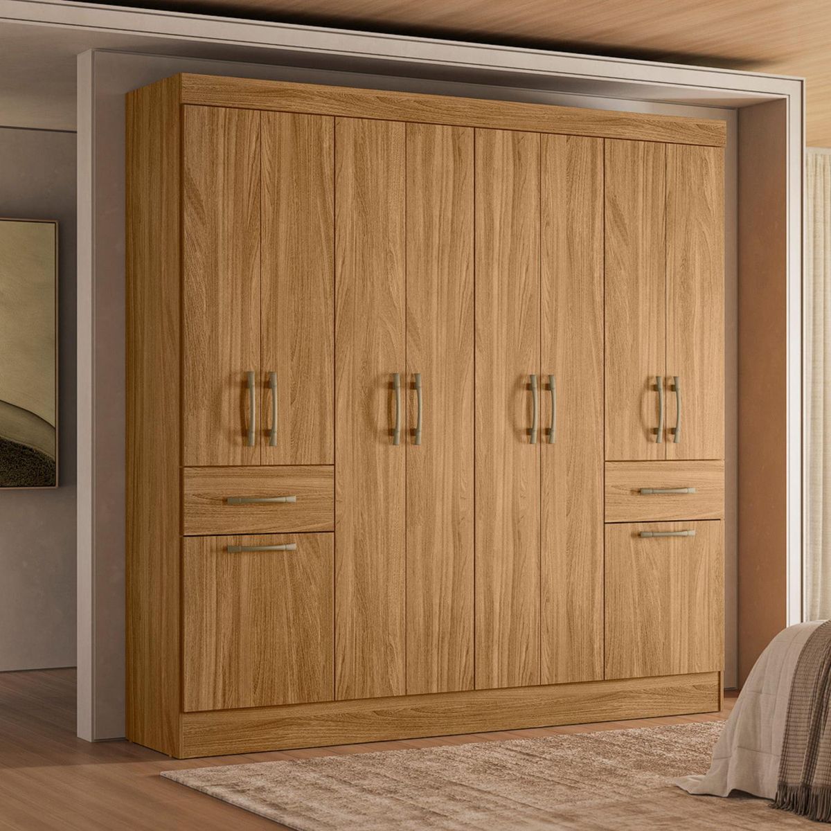 CASA BONITA - Clóset 10 Puerta(s) 2 Cajón(es) 10 Repisa(s) 180x182x42 cm Roble