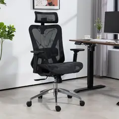 JUST HOME COLLECTION - Silla Escritorio PC Ergonómica Leon Negro