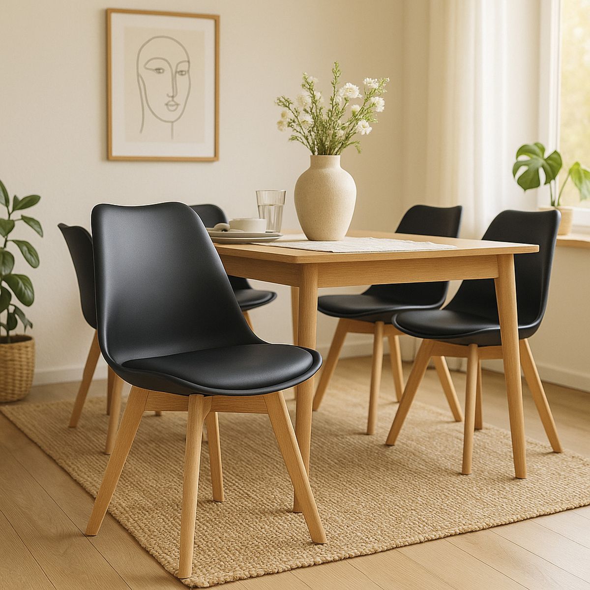 JUST HOME COLLECTION - Silla Karmela Cooper Negro 80x47x50 cm