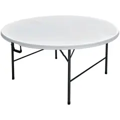JUST HOME COLLECTION - Mesa Plegable Redonda Acero 180x74x180 cm Blanco