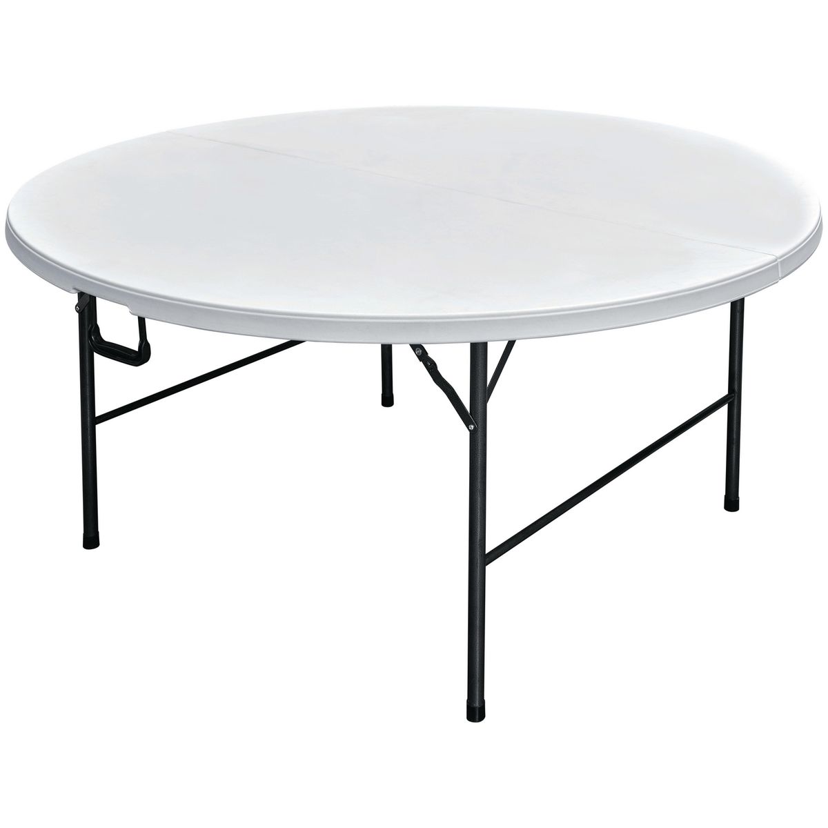 JUST HOME COLLECTION - Mesa Plegable Redonda Acero 160x74x160 cm Blanco