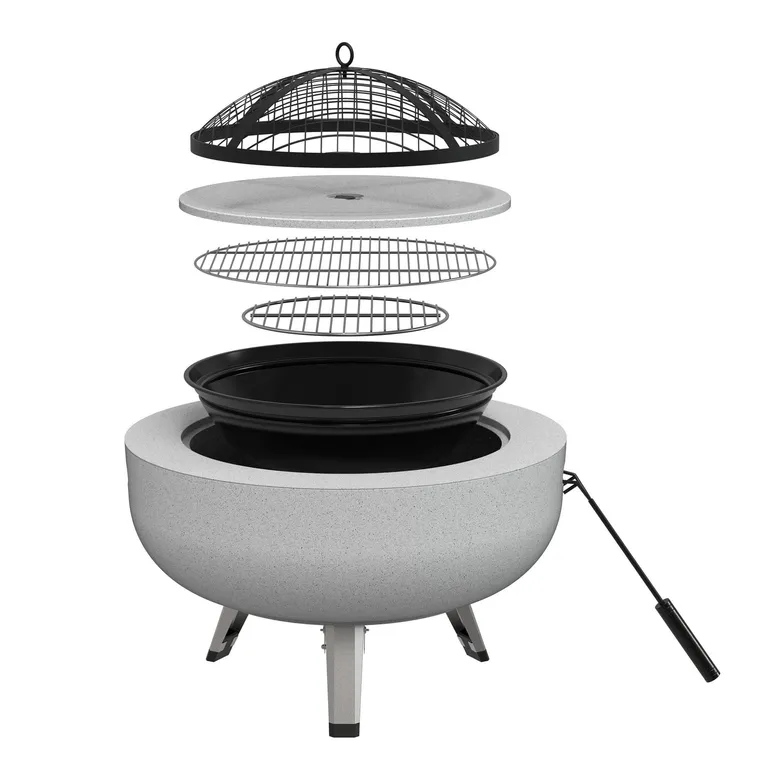 Brasero Parrilla 3 en 1 Acero 64,5x64,5 cm