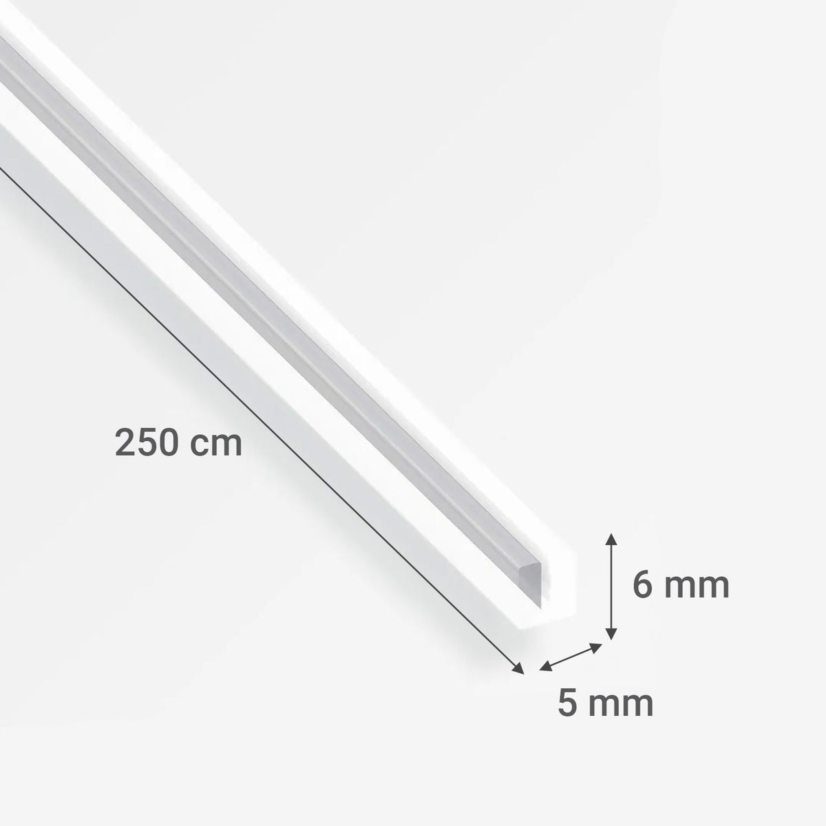 ALFER - Perfil PVC transparente 5x6mm 2,5m