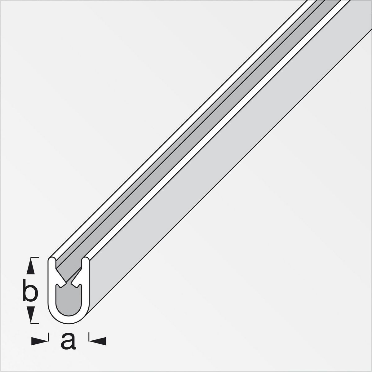 ALFER - Perfil PVC negro 17x10,5mm 2,5m