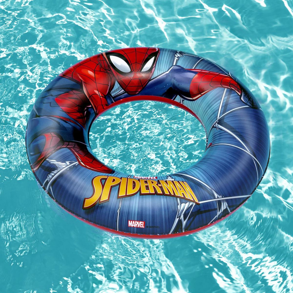 BESTWAY - Flotador Inflable Spiderman Rojo/Azul 56x6x56 cm