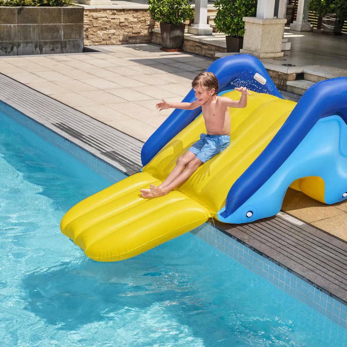 BESTWAY - Tobogán Inflable Azul; Amarillo 124x100x247 cm