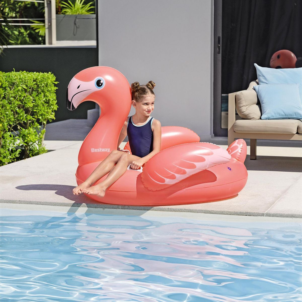 BESTWAY - Flotador Flamingo Rosado 107x87x138 cm