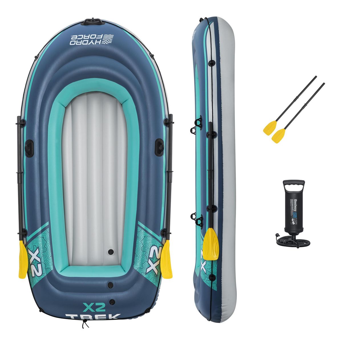 BESTWAY - Bote Inflable 3 Persona(s) 294x137 cm Azul; Gris