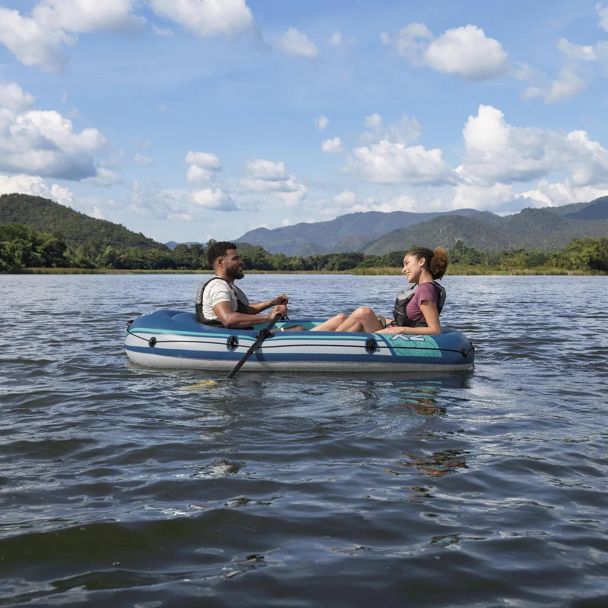 BESTWAY - Bote Inflable 2 Persona(s) 232x118 cm Azul/Gris