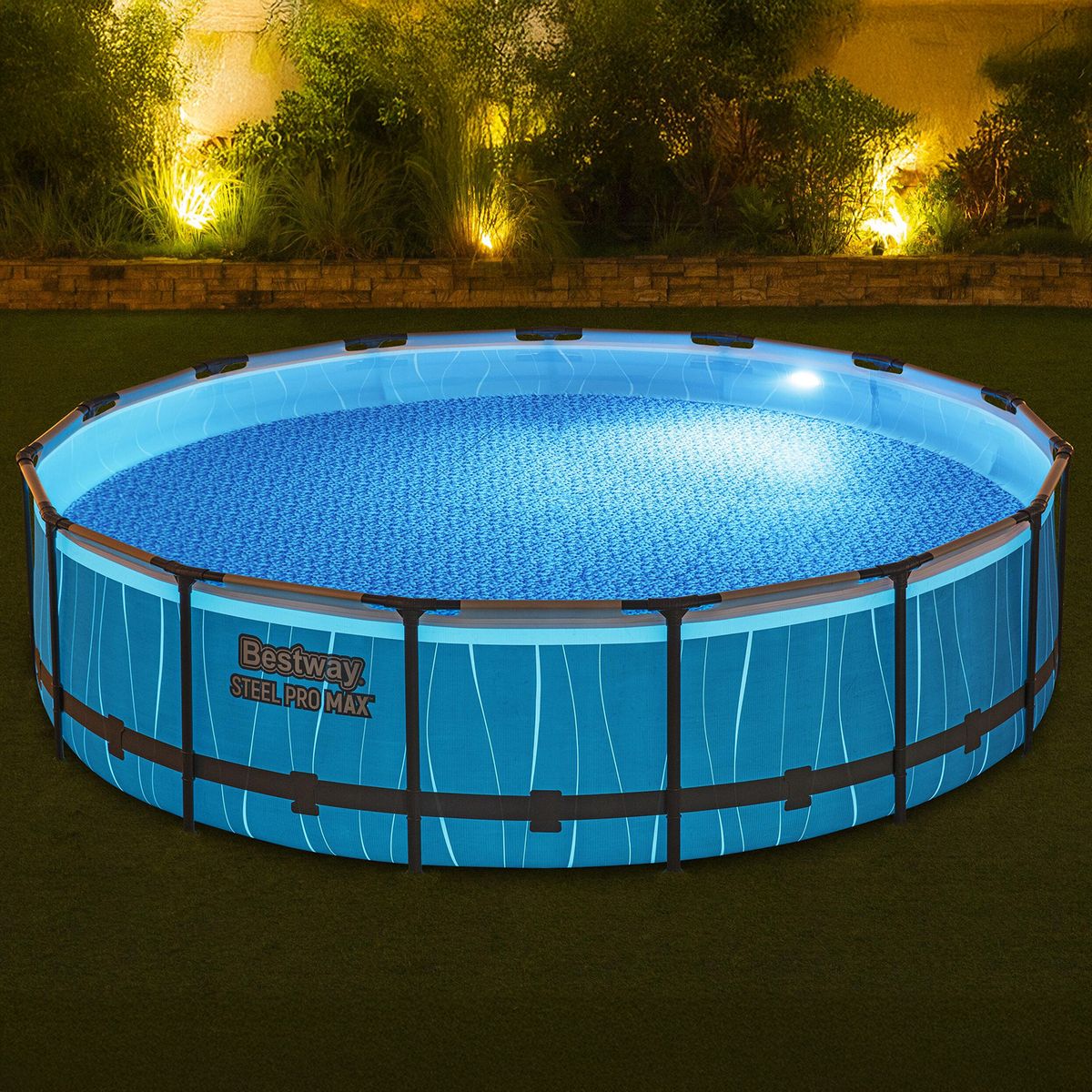 BESTWAY - Piscina Estructural LED 457x457x107 cm 14970 l + Bomba + Filtro + Escalera + Cobertor