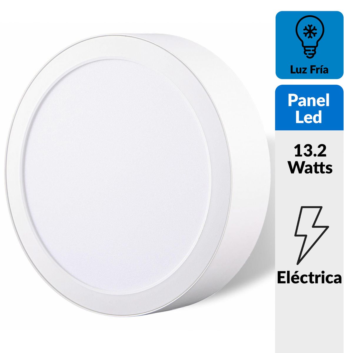 DAIRU - Panel Led Sobrepuesto Circular Blanco 12W Luz Fría