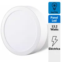 Panel Led Sobrepuesto Circular Blanco 12W Luz Fría