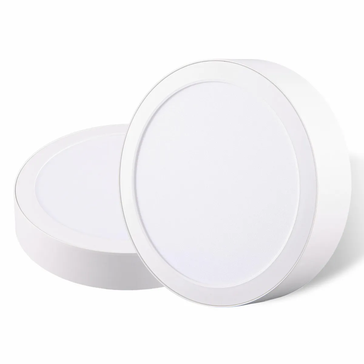 DAIRU - Pack 2 Panel Led Sobrepuesto Circular Blanco 12W Luz Cálida