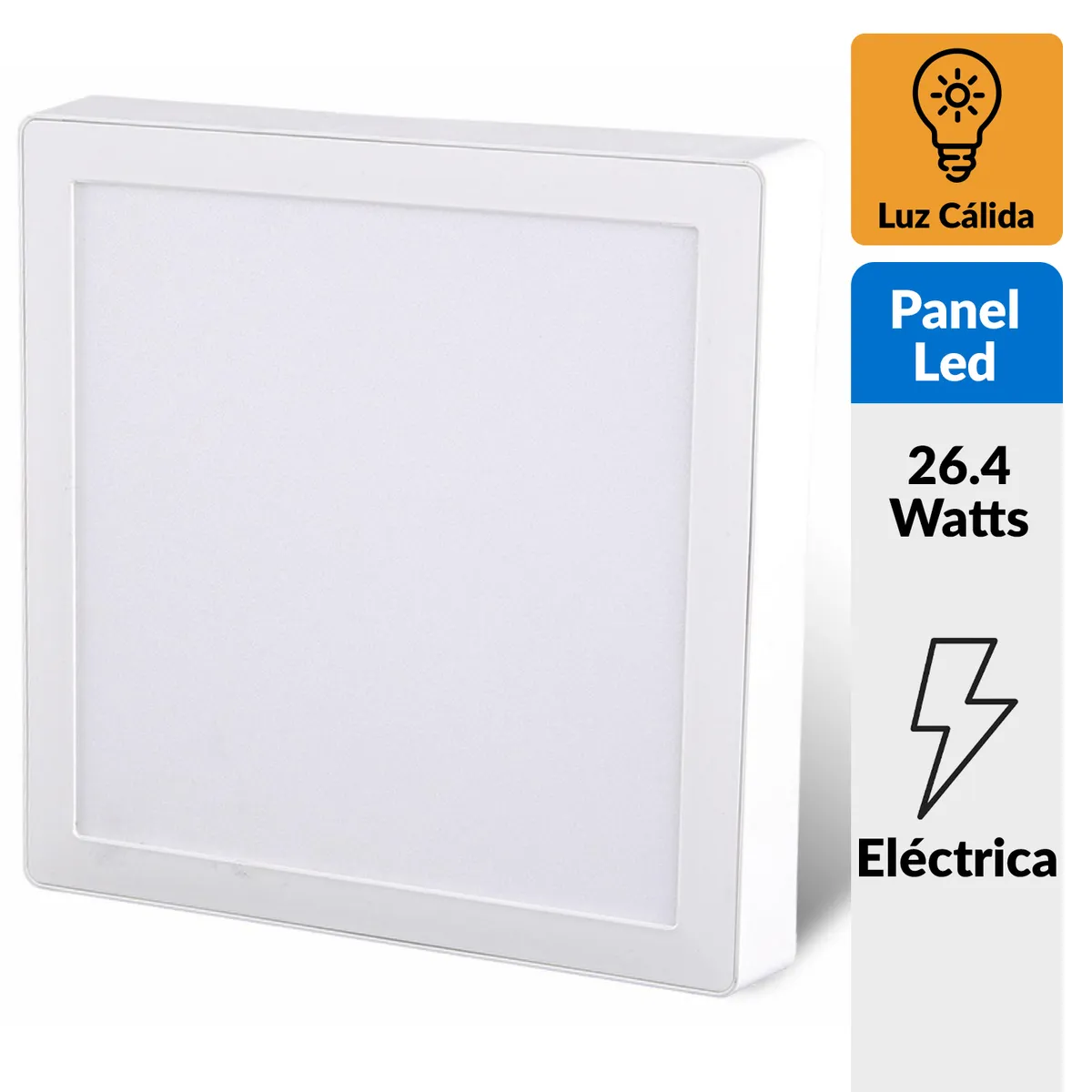 DAIRU - Panel Led Sobrepuesto Cuadrado Blanco 24W Luz Cálida