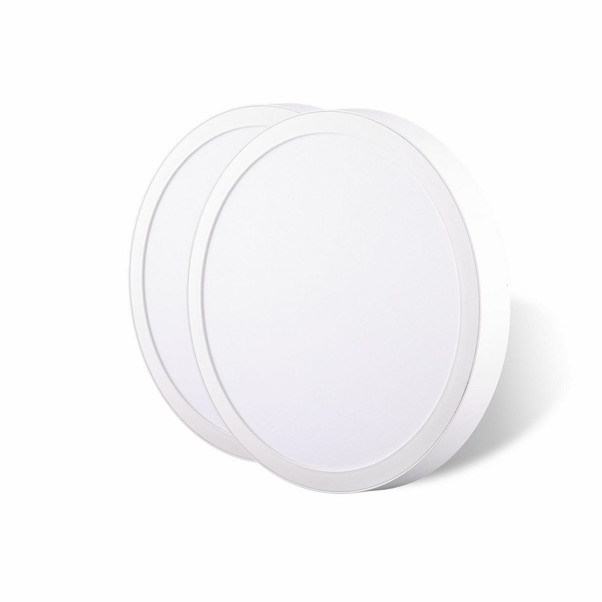 DAIRU - Pack 2 Panel Led Sobrepuesto Circular Blanco 24W Luz Fría