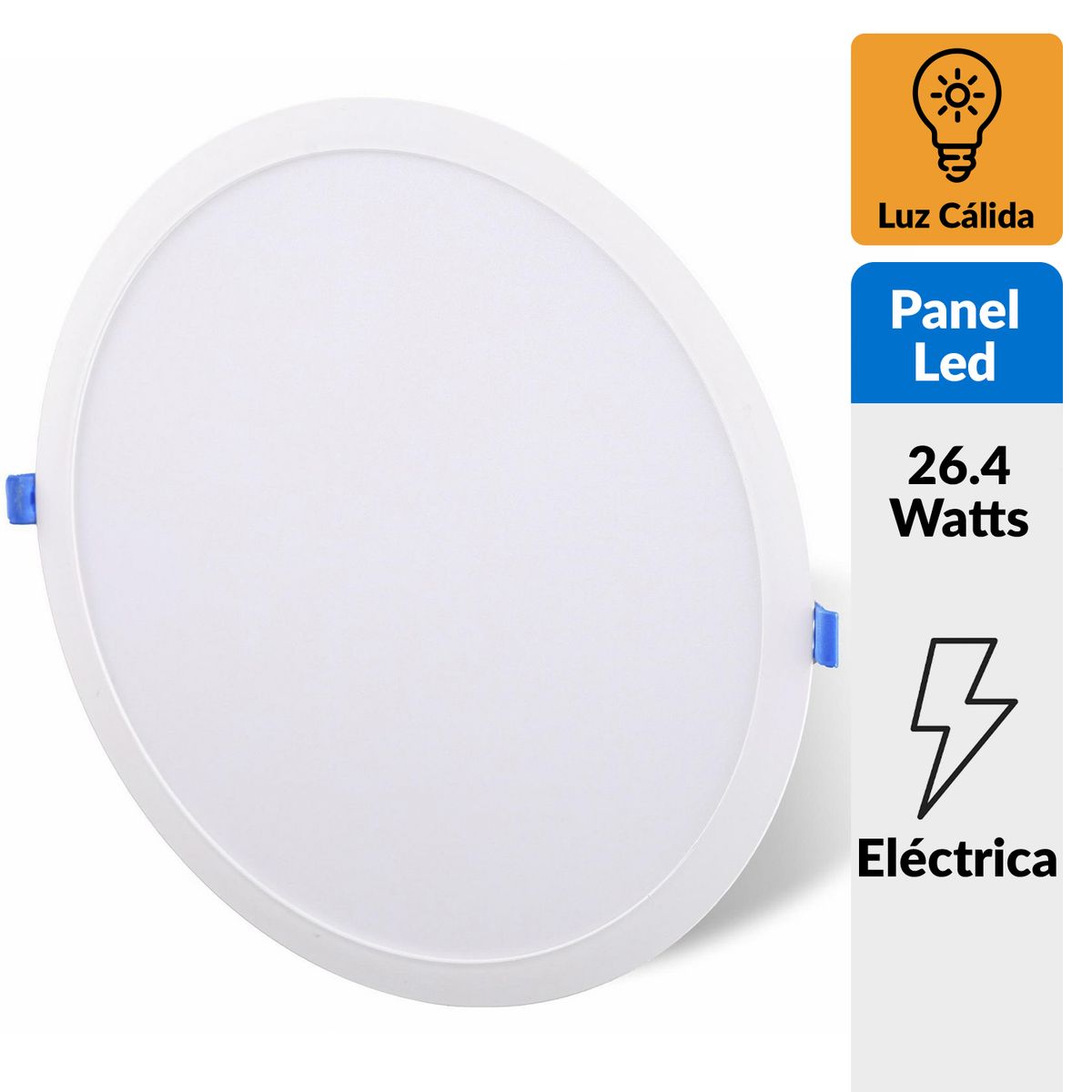 DAIRU - Panel Led Empotrado Circular Blanco 24W Luz Cálida