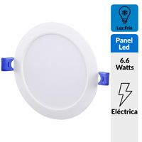 Panel Led Empotrado Circular Blanco 6W Luz Fría