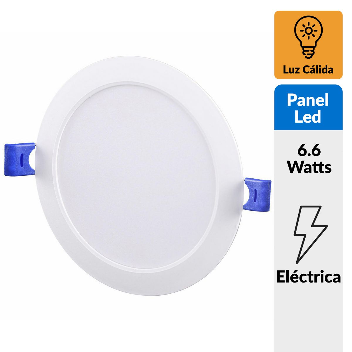 DAIRU - Panel Led Empotrado Circular Blanco 6W Luz Cálida