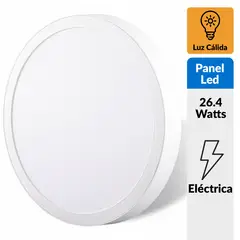 DAIRU - Panel Led Sobrepuesto Circular Blanco 24W Luz Cálida