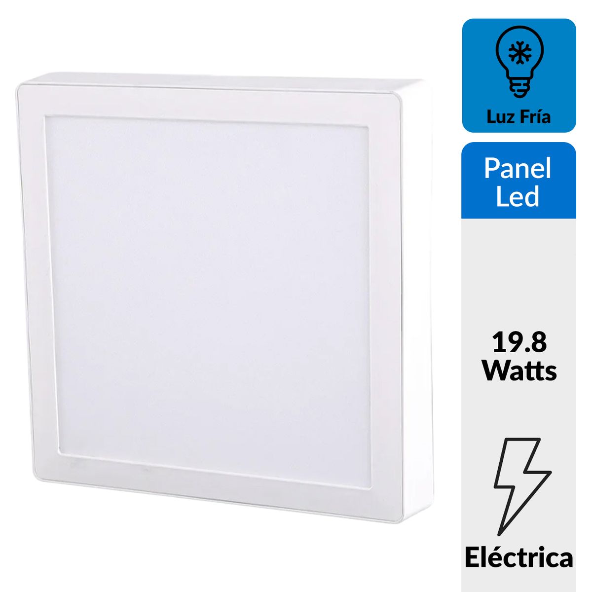 DAIRU - Panel Led Sobrepuesto Cuadrado Blanco 18W Luz Fría
