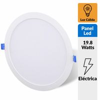 Panel Led Empotrado Circular Blanco 18W Luz Cálida