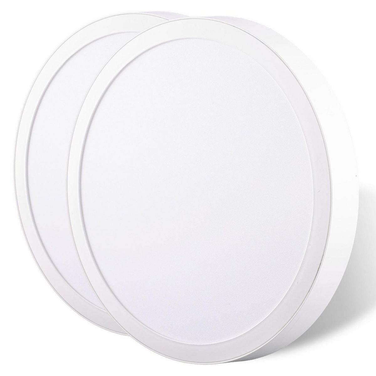 DAIRU - Pack 2 Panel Led Sobrepuesto Circular Blanco 24W Luz Cálida